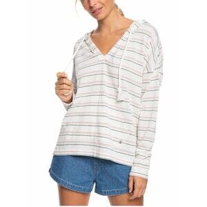 💎 Roxy Paddle Out Stripe Hoodie White Size L